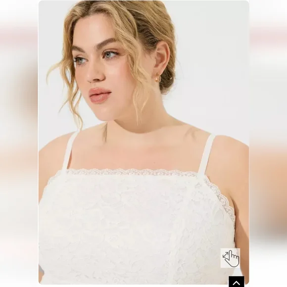 NWT Torrid White Lace Trim Top 2X - Picture 3 of 10